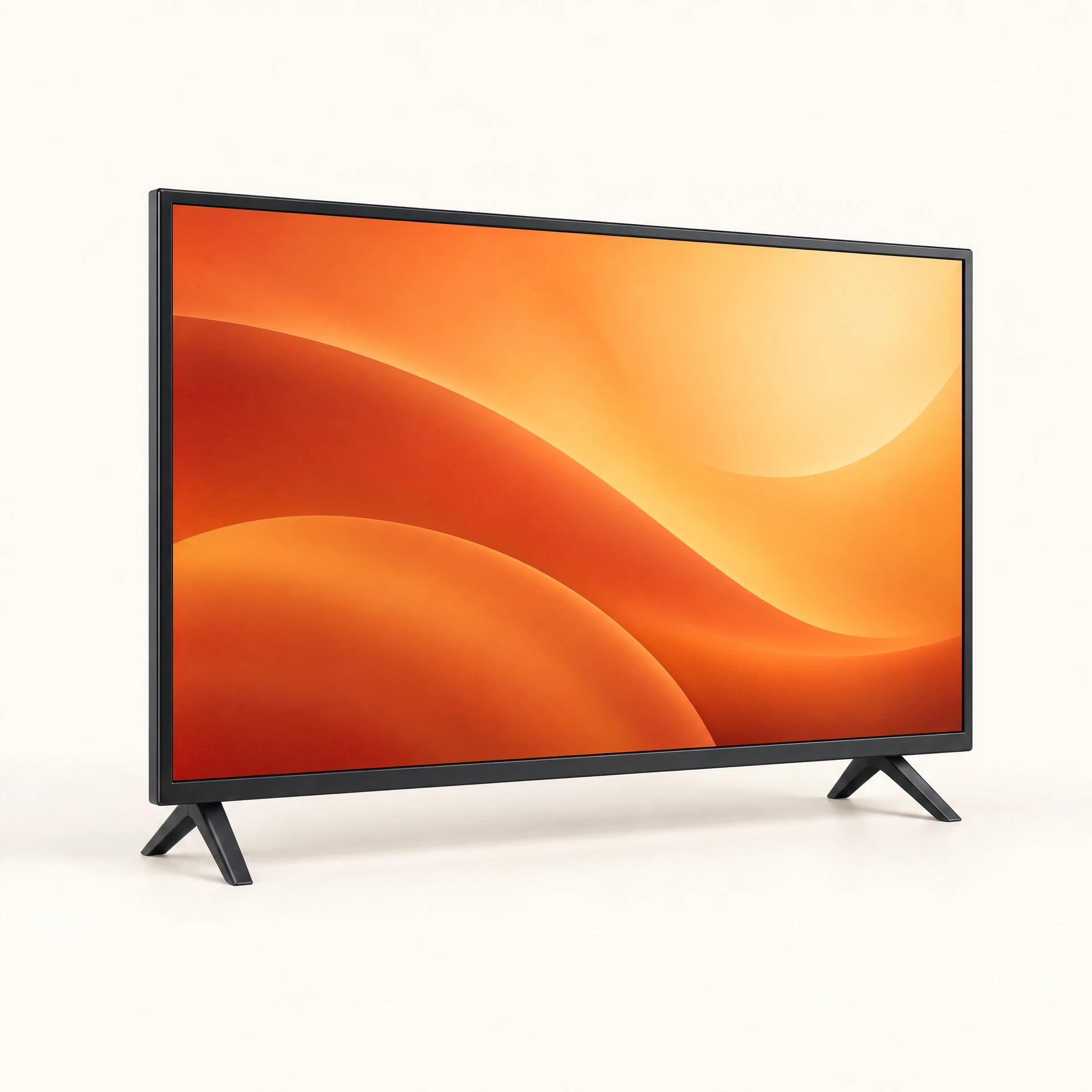 Smart TV de 32 polegadas HD com tela ligada em gradiente laranja